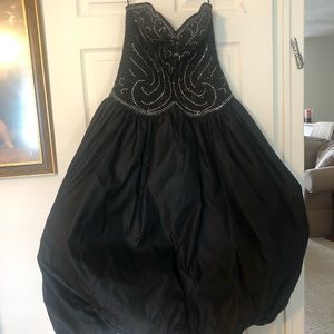 Silk Taffeta Ballgown custom beaded. Size petite/2